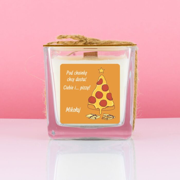Personalizowana świeca pod choinkę, prezent dla niego.