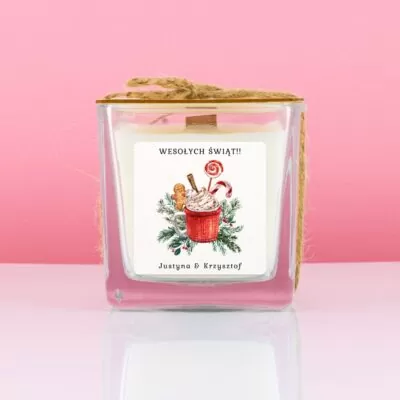 Naturalna świeca zapachowa z personalizacją, prezent na święta.