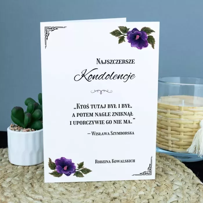 Personalizowana kartka okolicznościowa KONDOLENCJE.