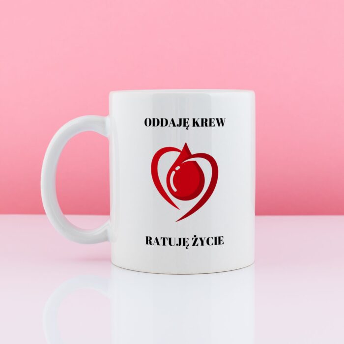 Kubek dla honorowego dawcy krwi.