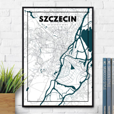 Mapa miasta - Szczecin. Mapa miasta na prezent.