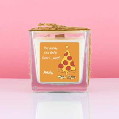 Personalizowana świeca pod choinkę, prezent dla niego.