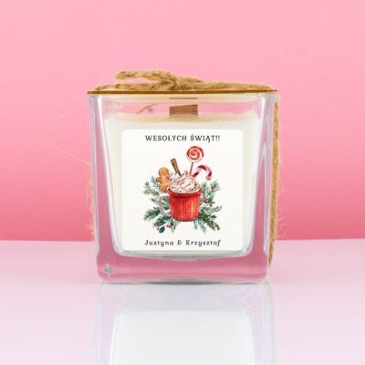 Naturalna świeca zapachowa z personalizacją, prezent na święta.