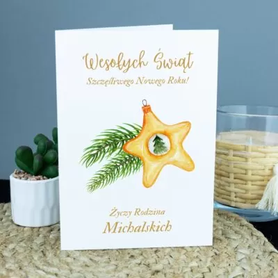Personalizowana kartka na Boże Narodzenie.