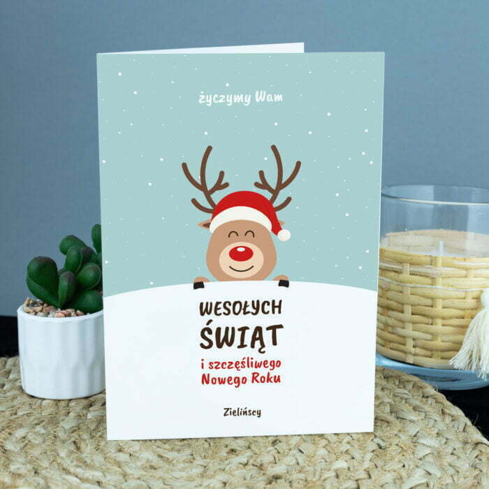 Personalizowana kartka na święta RENIFER.