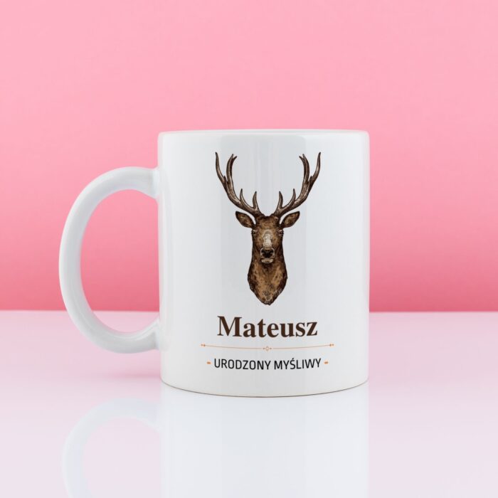 Kubek dla myśliwego, personalizowany prezent na urodziny.