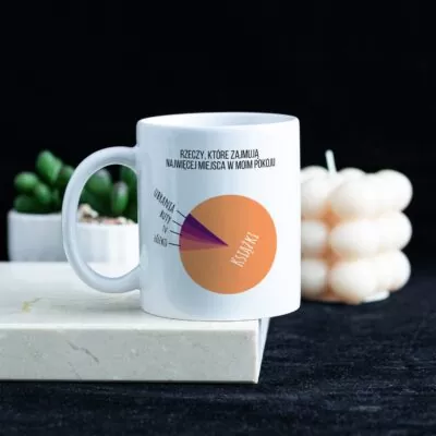 Kubek z nadrukiem dla mola książkowego, priorytety bookoholiczki.