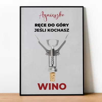 Personalizowany plakat, prezent na urodziny dla miłośniczki wina.