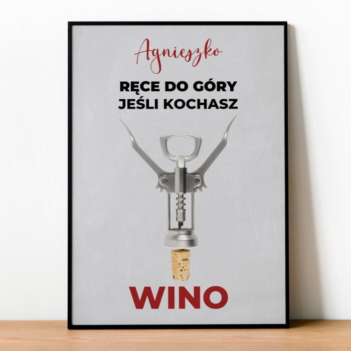 Personalizowany plakat, prezent na urodziny dla miłośniczki wina.