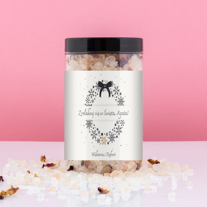 Personalizowana sól do kąpieli, prezent na święta dla niej.