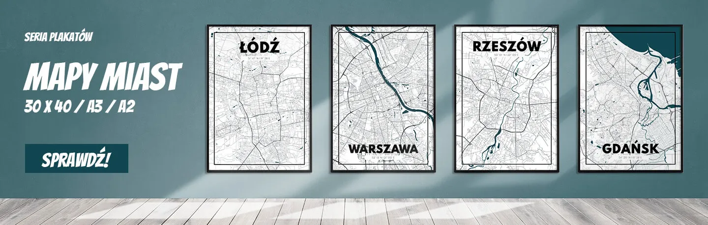 Plakaty z mapami miast