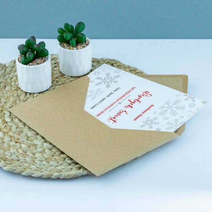 Kartka na święta w kopercie, ŚNIEZYNKA