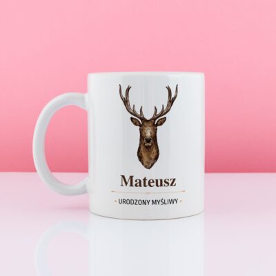 Kubek dla myśliwego, personalizowany prezent na urodziny.