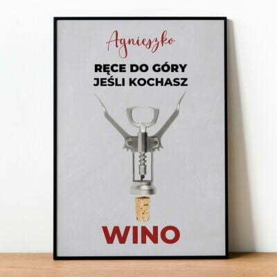 Personalizowany plakat, prezent na urodziny dla miłośniczki wina.
