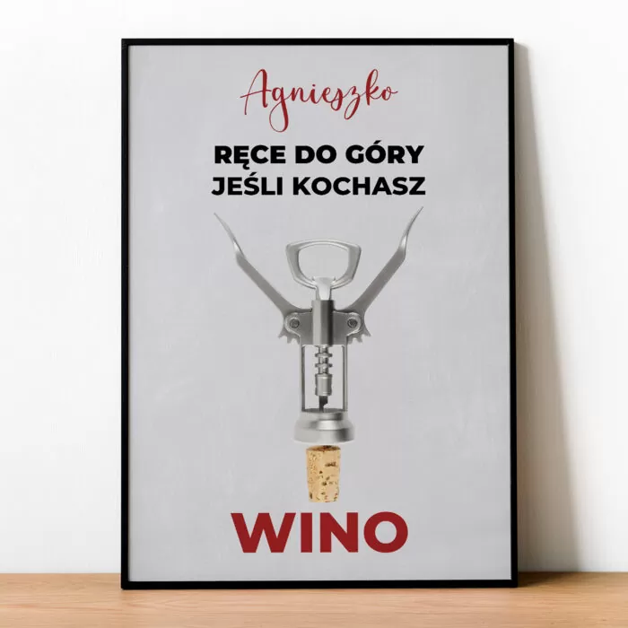 Personalizowany plakat, prezent na urodziny dla miłośniczki wina.