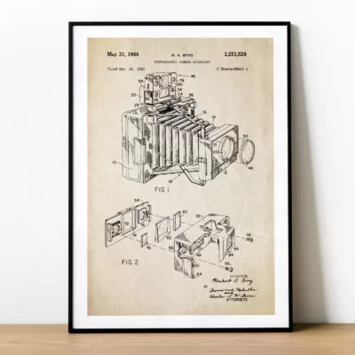 Plakat z patentem na aparat