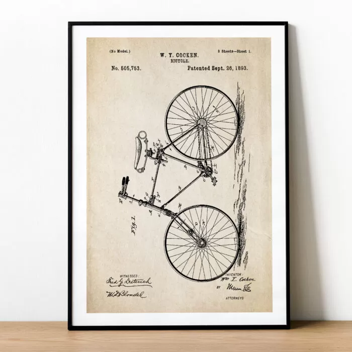 Plakat z patentem BICYKL