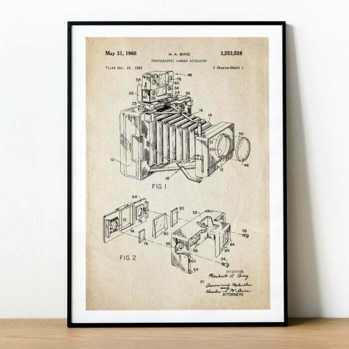 Plakat z patentem na aparat