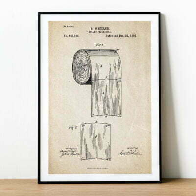 Plakat z patentem na papier toaletowy