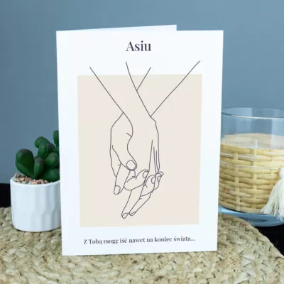 Kartka dla pary z dłońmi