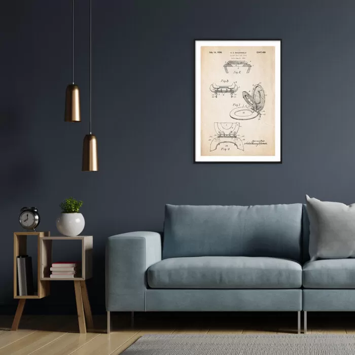 Plakat z patentem na deskę sedesową