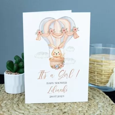 Kartka baby shower dla dziewczynki