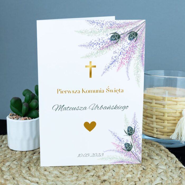 kartka na pierwszą komunię chłopca