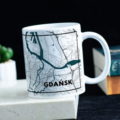 Kubek z mapą Gdańska