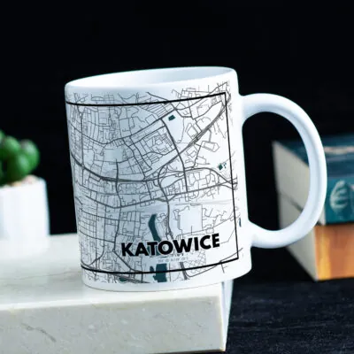 Kubek z mapą Katowic