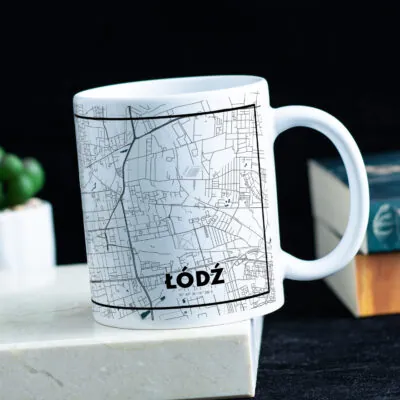 Kubek z mapą Łodzi