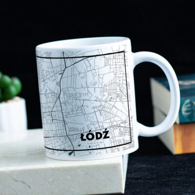 Kubek z mapą Łodzi