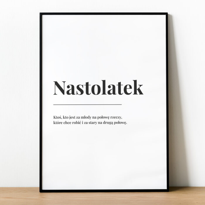 Plakat z definicją nastolatka
