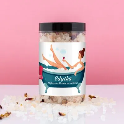 Sól do kąpieli z personalizowaną etykietą