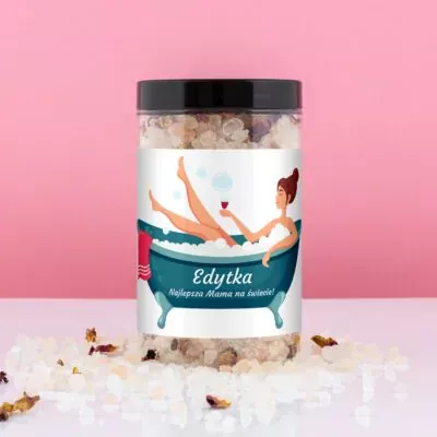 Sól do kąpieli z personalizowaną etykietą