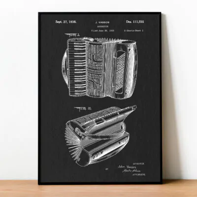 Patent na akordeon czarny