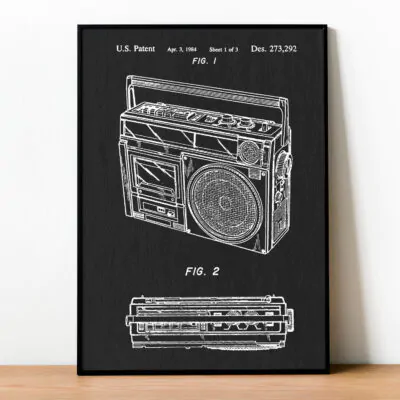 Patent na magnetofon - czarny