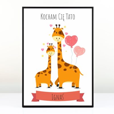 Plakat z żyrafą PREZENT DLA TATY
